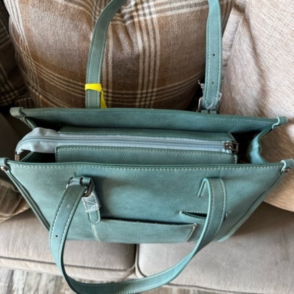 WRANGLER leather aztec concealed carry turquoise tote bag NWT - Picture 10 of 16